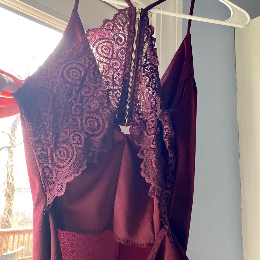 Maroon Lace Bodysuit